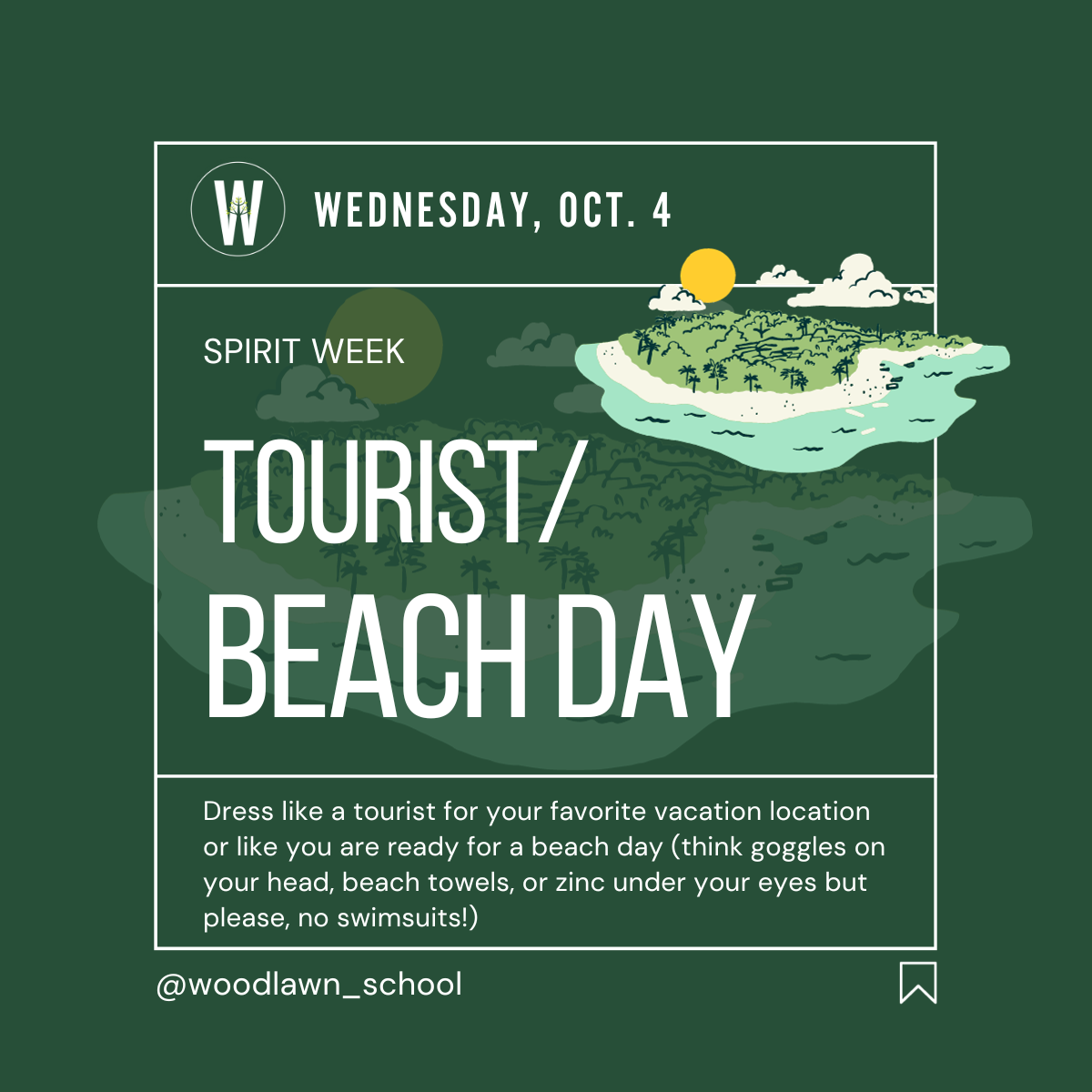 Wednesday, October 4, 2023 - SPIRIT WEEK - Tourist_Beach Day